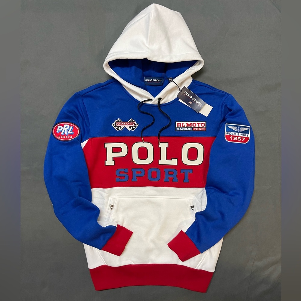 Polo Ralph Lauren Polo Sport RL Racing Hoodie Color Block Sweatshirt Medium M